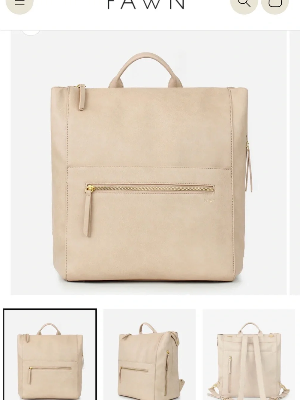 The Fawn + Nordstrom Square Diaper Bag - Beige